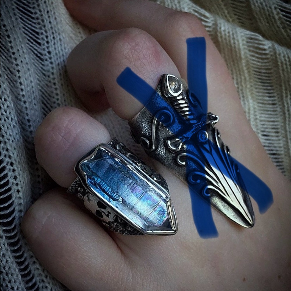 Silver and Blue Quartz Ring by Bearing Thorns